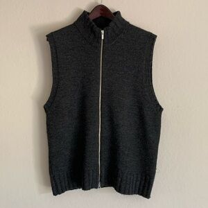 Banana Republic 100% Merino Wool Full Zip Sweater Vest Grey Men’s Size Large